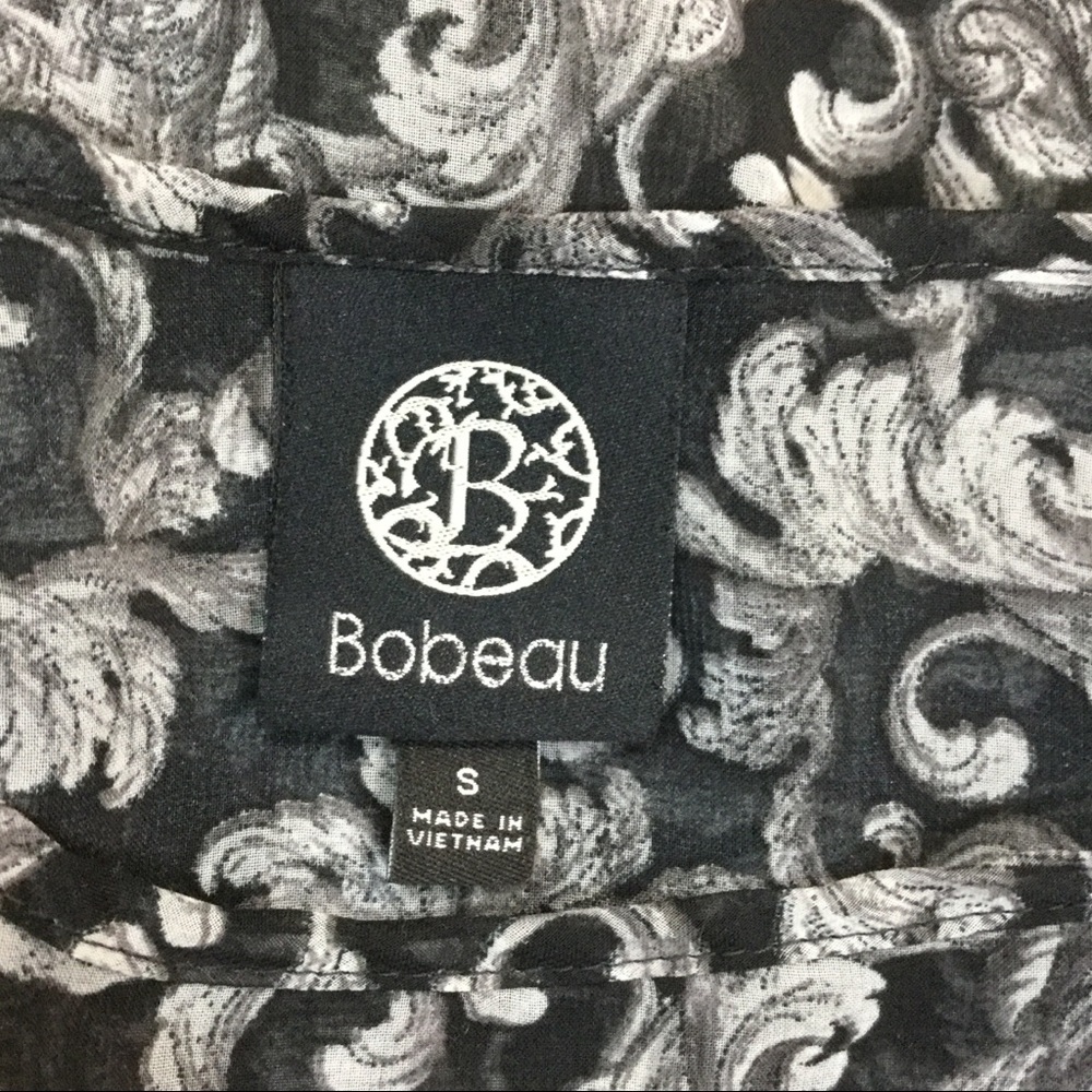 Bobeau Baroque Print Sheer Chiffon Blouse - Picture 6 of 6